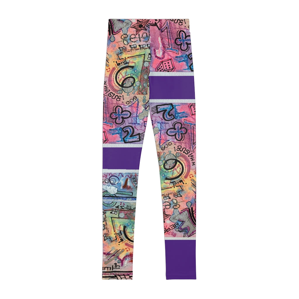 Youth Leggings / Go Fly A Kite / Purple