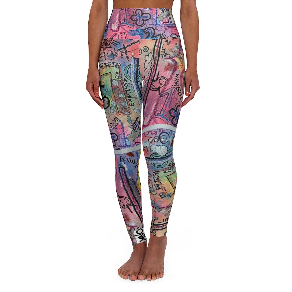 High Waisted Yoga Leggings / Go Fly A Kite