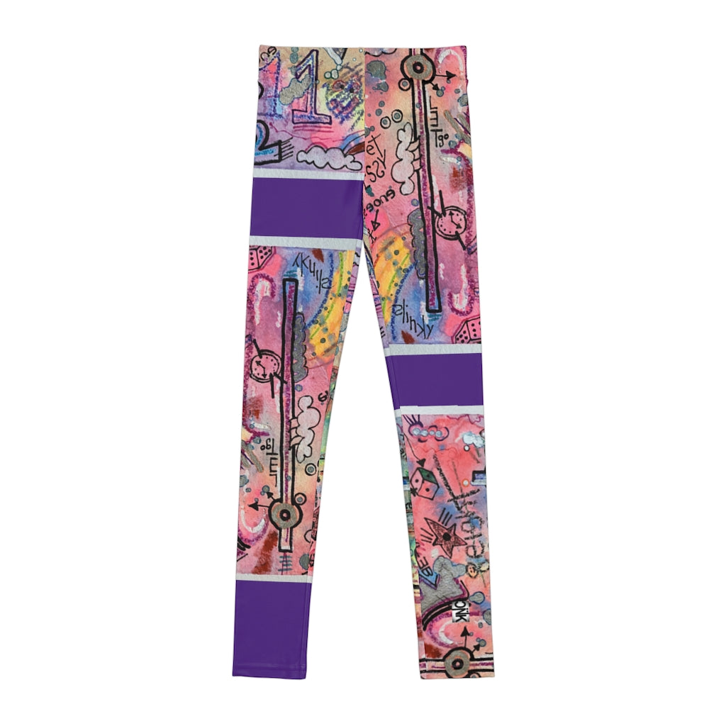 Youth Leggings / Go Fly A Kite / Purple