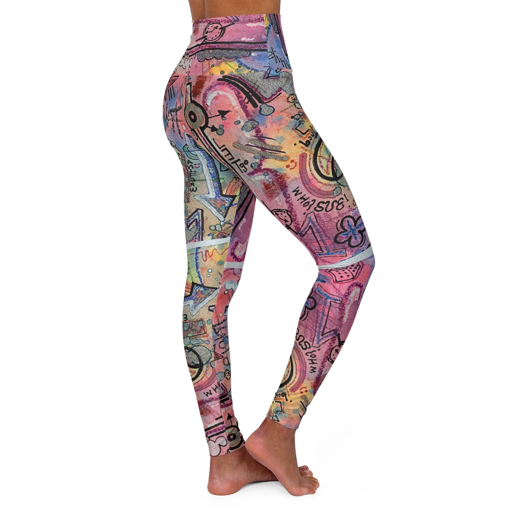 High Waisted Yoga Leggings / Go Fly A Kite