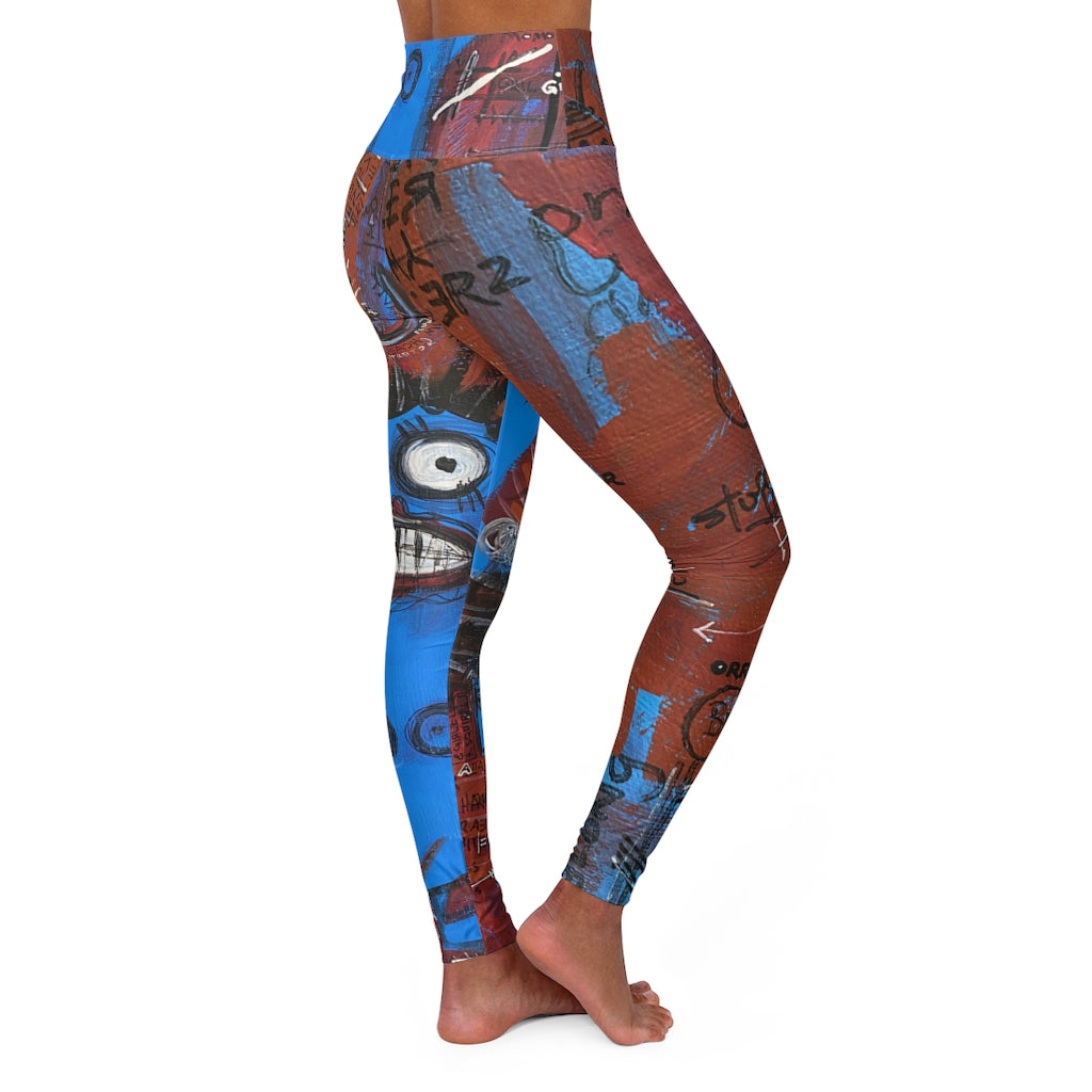 High Waisted Yoga Leggings / Blue Girl