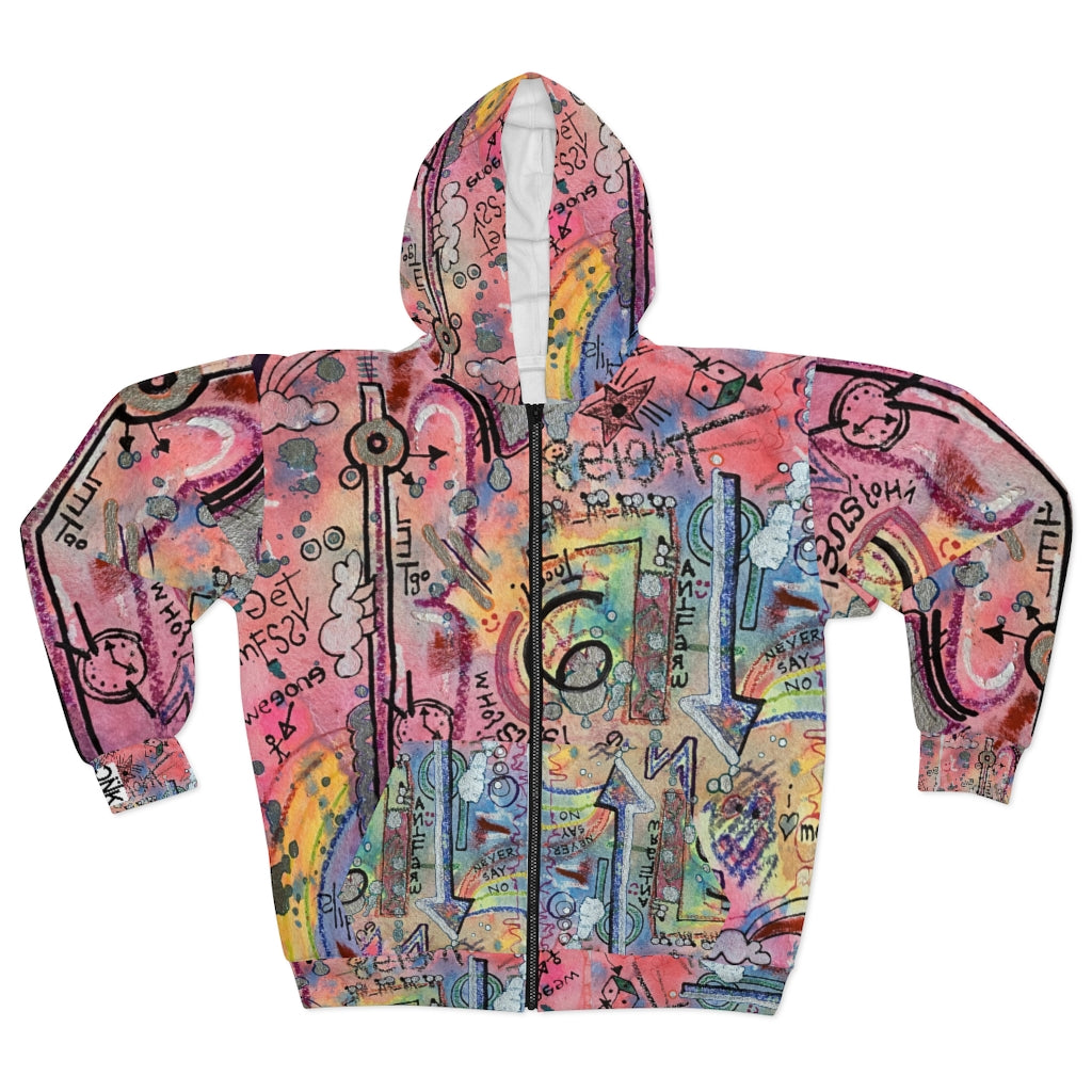 Zip Fleece Hoodie / Go Fly A Kite