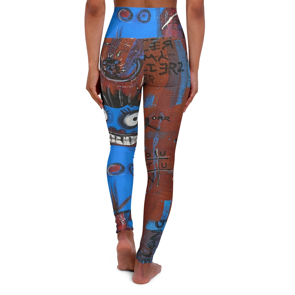 High Waisted Yoga Leggings / Blue Girl