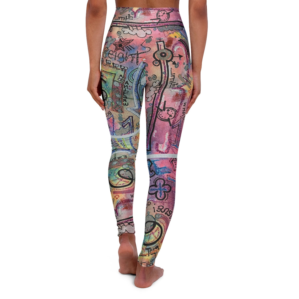 High Waisted Yoga Leggings / Go Fly A Kite