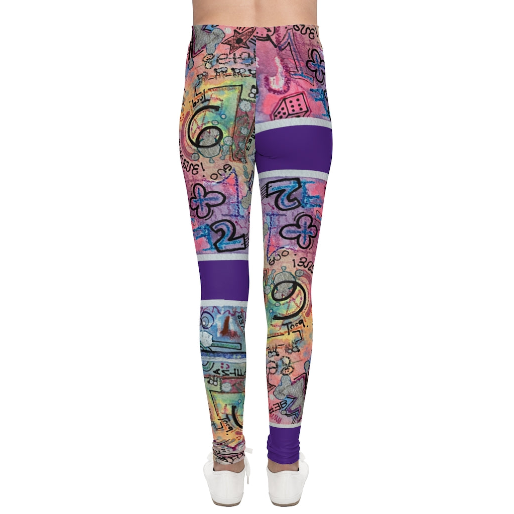 Youth Leggings / Go Fly A Kite / Purple